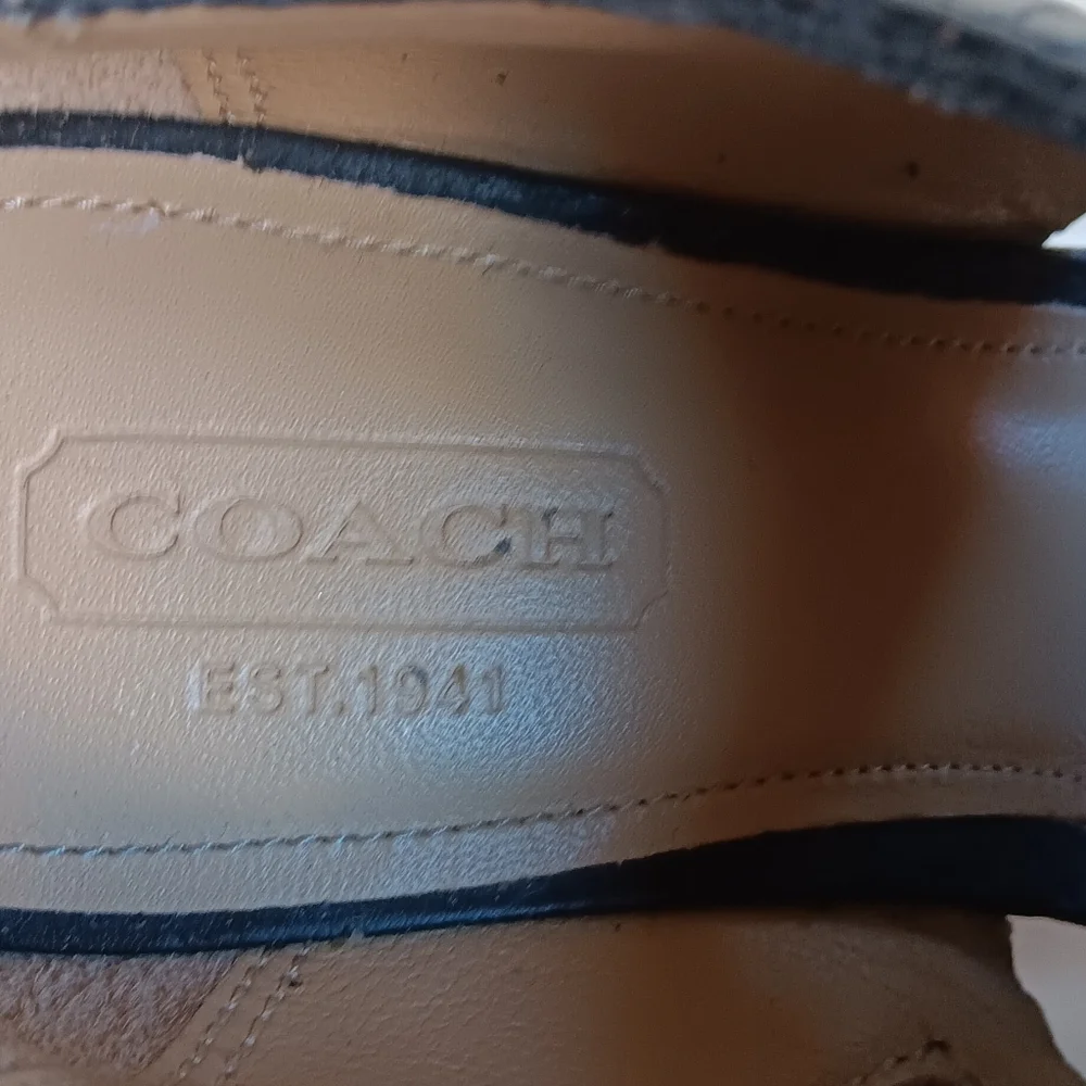 Coach Jaelyn Black Waxed Calf Open Toe Platform Bootie Wedges Size 5B - Picture 3 of 8